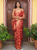 Janasya Red Organza Woven Ethnic Motifs Kanjeevaram Saree - Distacart