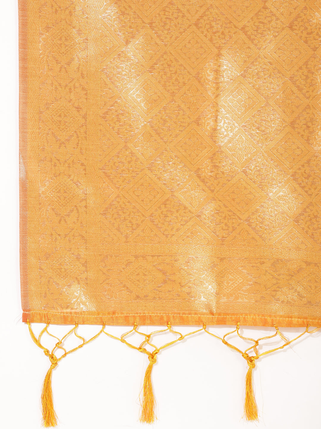 Janasya Yellow Organza Woven Ethnic Motifs Kanjeevaram Saree - Distacart
