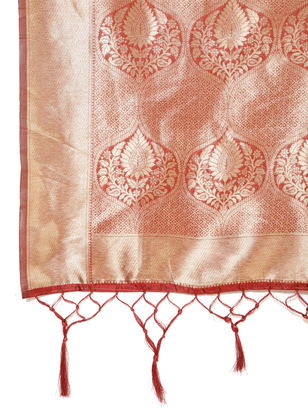 Janasya Maroon Organza Floral Saree - Distacart