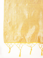 Thumbnail for Janasya Yellow Chanderi Silk Floral Woven Design Saree - Distacart