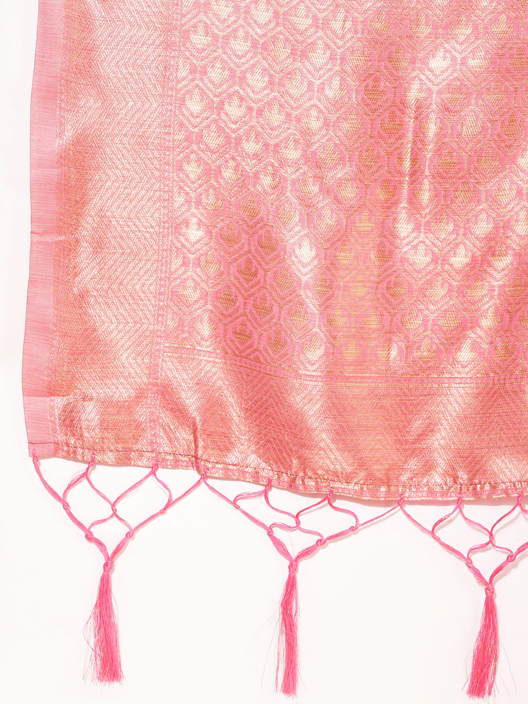 Janasya Pink Chanderi Silk Floral Woven Design Saree - Distacart