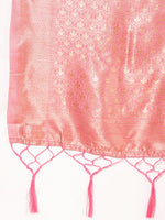 Thumbnail for Janasya Pink Chanderi Silk Floral Woven Design Saree - Distacart