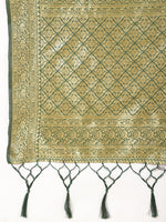 Thumbnail for Janasya Green Banarasi Silk Ethnic Motifs Woven Design Saree - Distacart