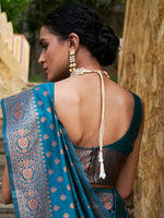 Thumbnail for Janasya Green Banarasi Silk Ethnic Motifs Woven Design Saree - Distacart
