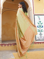 Thumbnail for Janasya Pista Green Silk Blend Woven Polka Woven Design Saree - Distacart