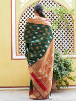 Thumbnail for Janasya Green Cotton Silk Woven Ethnic Motifs Patola Saree - Distacart