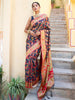 Janasya Navy Blue Chanderi Silk Pashmina Woven Design Saree - Distacart
