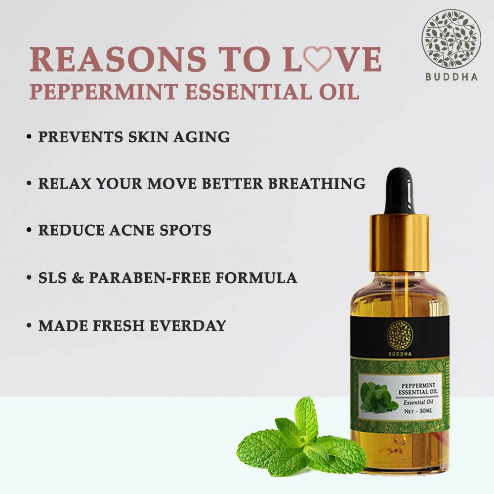 Buddha Natural Peppermint Pure Essential Oil - For Relieves Stress and Anxiety - Distacart