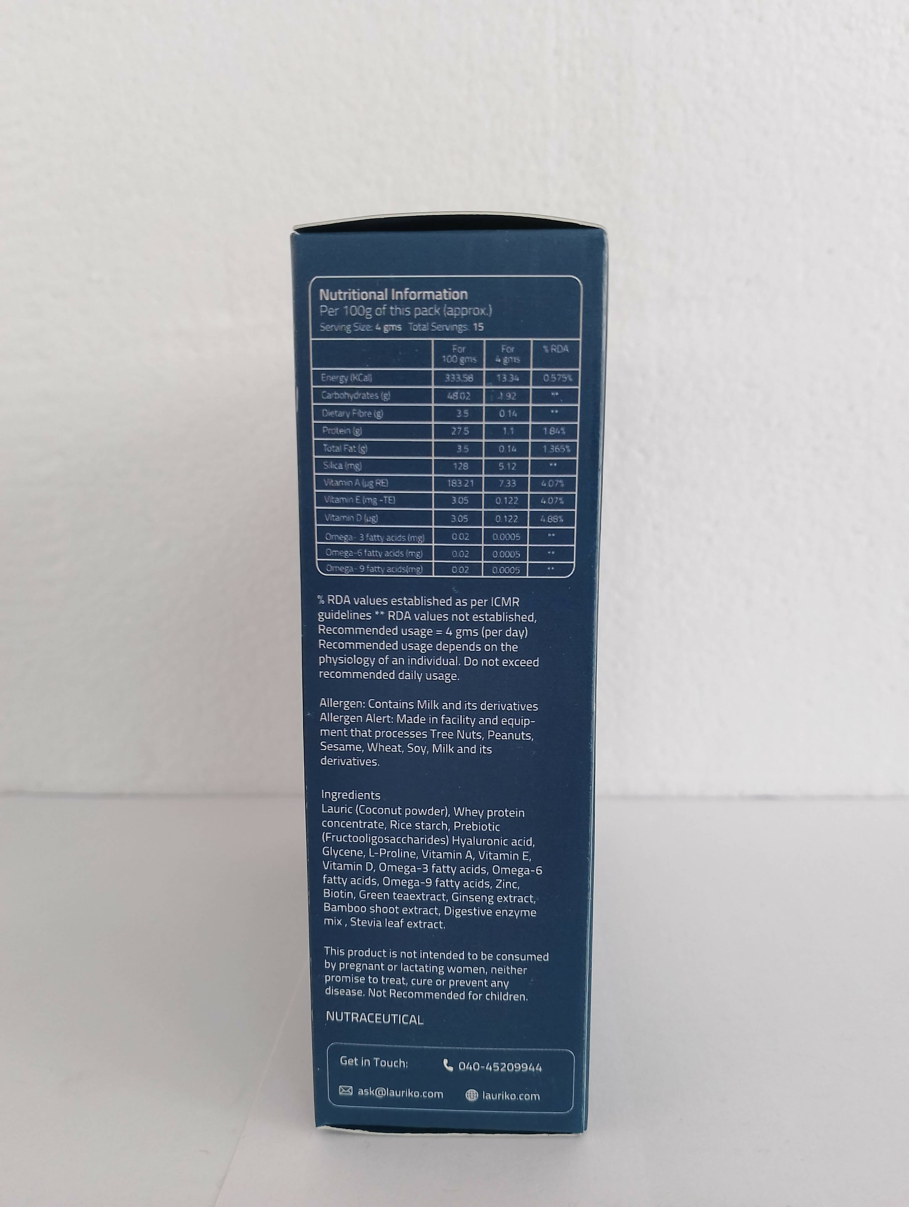 Laurik Skin Care Shots Supplement Powder For Women Lauric Acid, Papaya, Olives, Avocado, Cocoa & Green Tea - Vanilla - Distacart