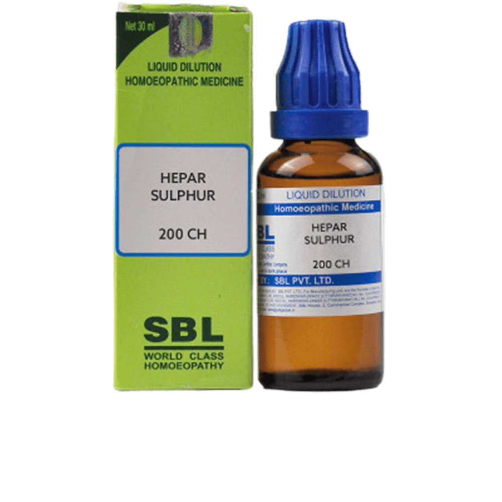 SBL Homeopathy Hepar Sulphur Dilution 200 CH