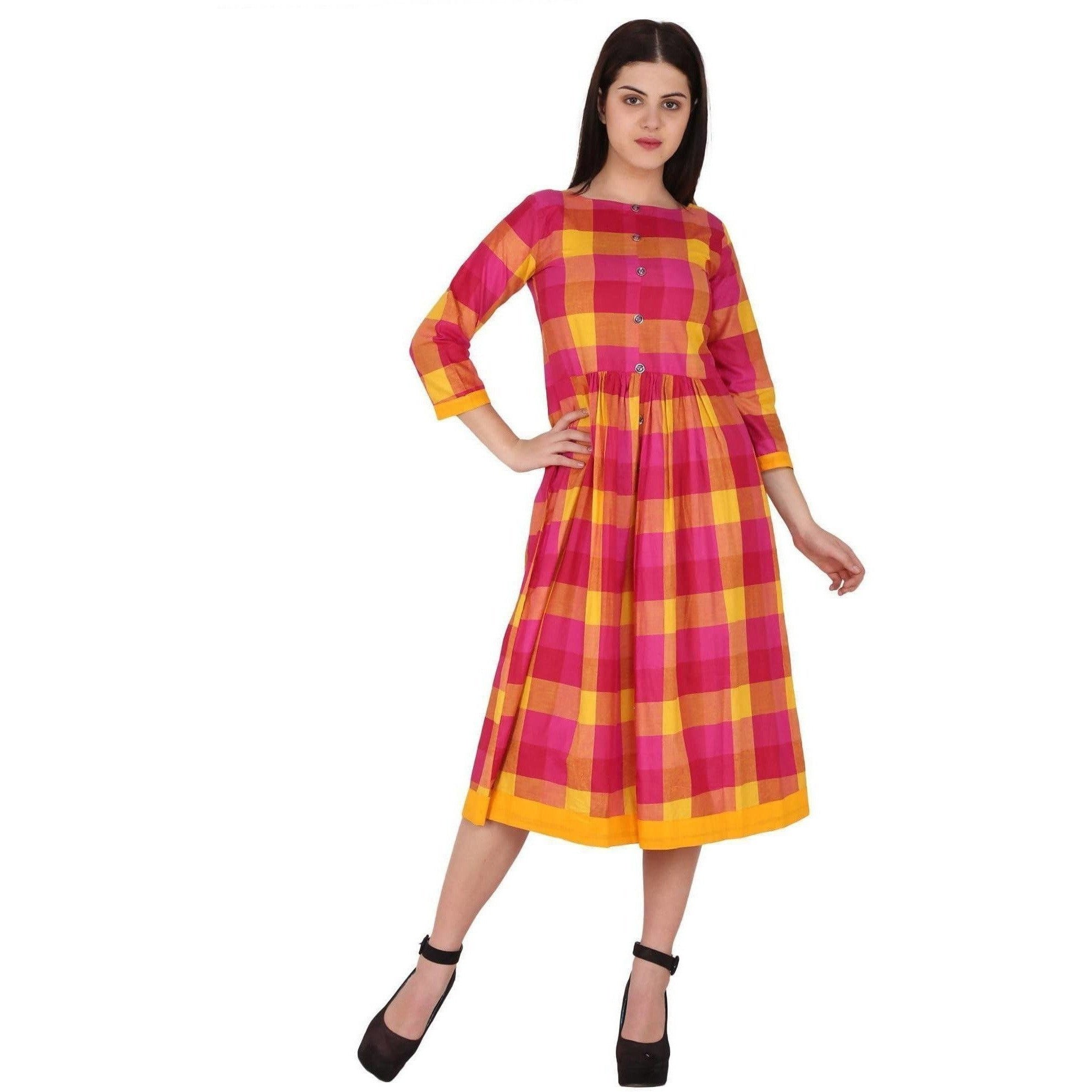 Kanoor Women's multi rayon forck style kurti