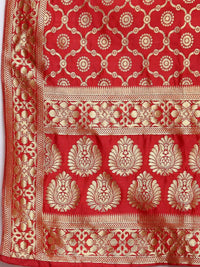 Thumbnail for Myshka Women's Red Silk Print Casual Dupatta