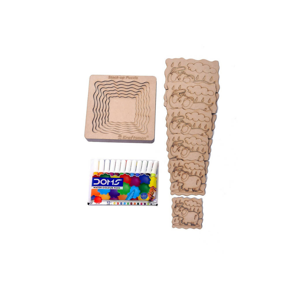 Buy Kraftsman Stack up Puzzles/ Layered Puzzle Elephant Shape for Kids ...