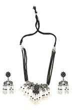 Thumbnail for Mominos Fashion Johar Kamal Silver-Plated Brass Finish Elephant Desgin Choker For Women (Black) - Distacart