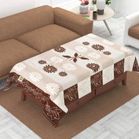 Thumbnail for Yellow Weaves Polyester Floral Designer Rectangular Center 4 Seater Table Cover - Brown - Distacart