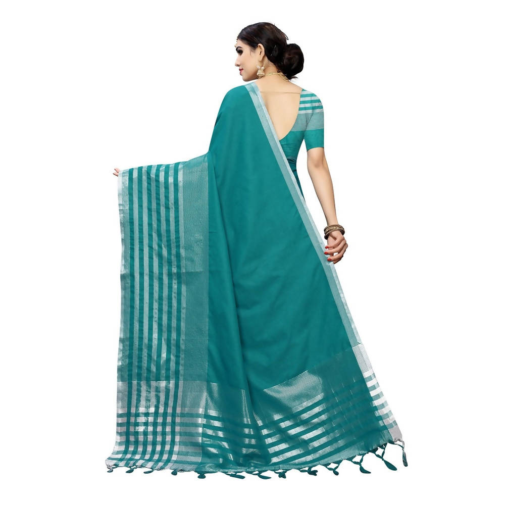 Vamika Rama Green Cotton Silk Weaving Saree (Twitter Rama)