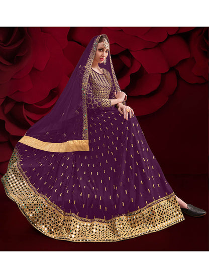 Myra Violet Heavy Embroidered Pant Style Anarkali Suit - Distacart