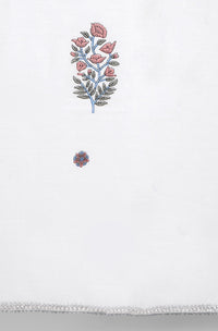 Thumbnail for Janasya Women's White Cotton Botanical Print Kurta With Palazzo And Dupatta - Distacart