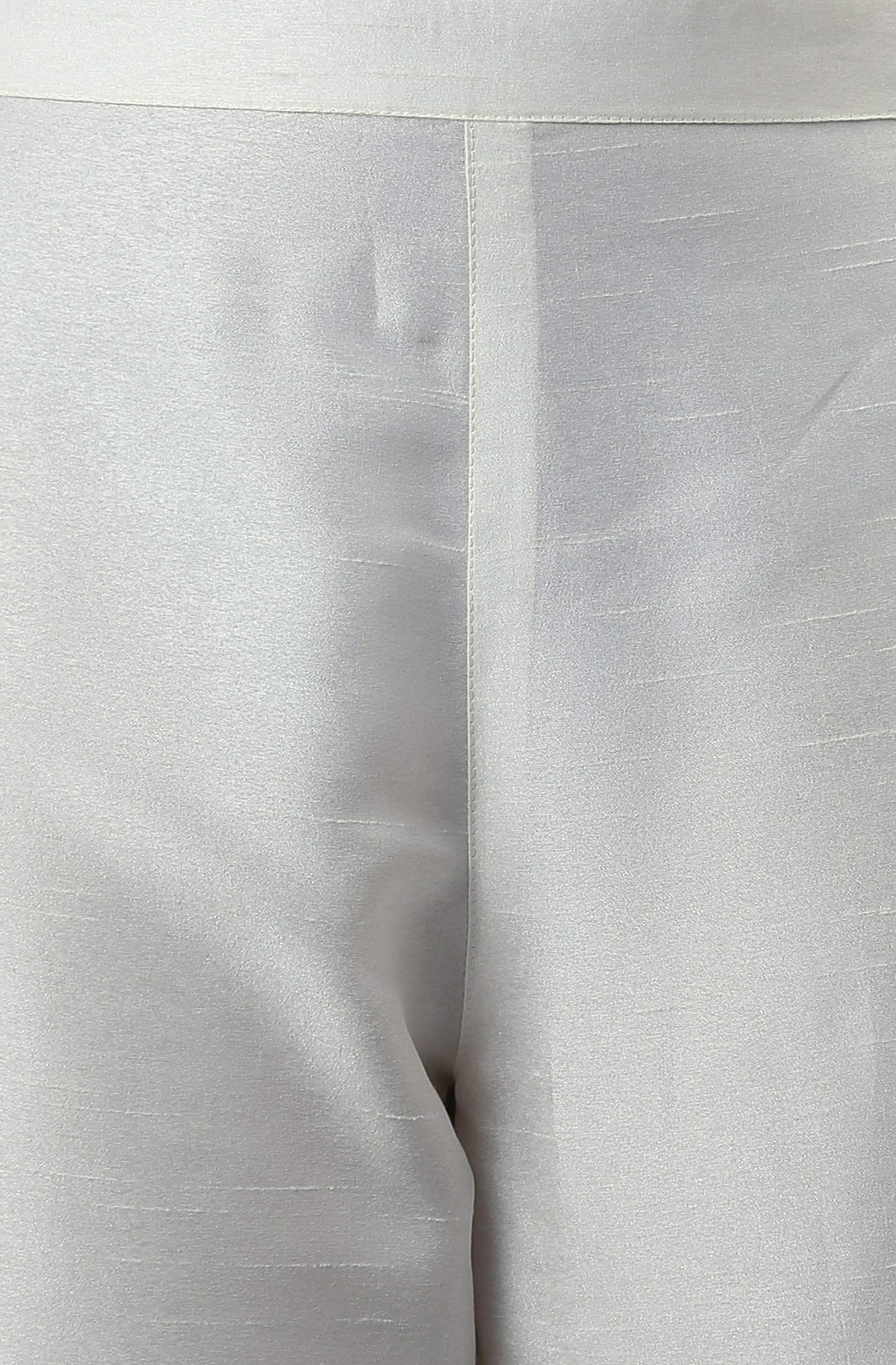 Janasya Women's White Poly Silk Solid Kurta With Pant And Dupatta - Distacart