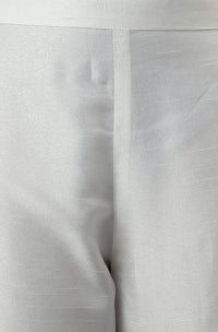 Thumbnail for Janasya Women's White Poly Silk Solid Kurta With Pant And Dupatta - Distacart