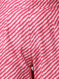 Thumbnail for Janasya Women's Pink Cotton Bandhani Kurta With Pant And Dupatta - Distacart