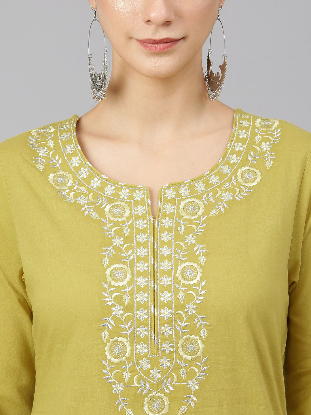 Janasya Women's Yellow Cotton Solid Kurta With Sharara And Dupatta - Distacart