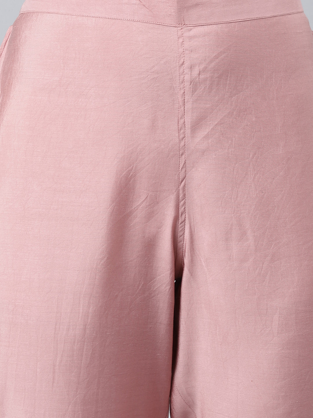 Janasya Women's Light Pink Poly Silk Embroidered Kurta With Pant And Dupatta - Distacart