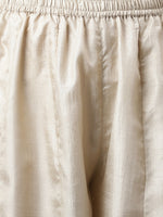 Thumbnail for Janasya Women's Beige Chinon Embellished Kurta With Kali Palazzo And Dupatta - Distacart