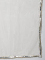 Thumbnail for Janasya Women's Beige Chinon Embellished Kurta With Kali Palazzo And Dupatta - Distacart