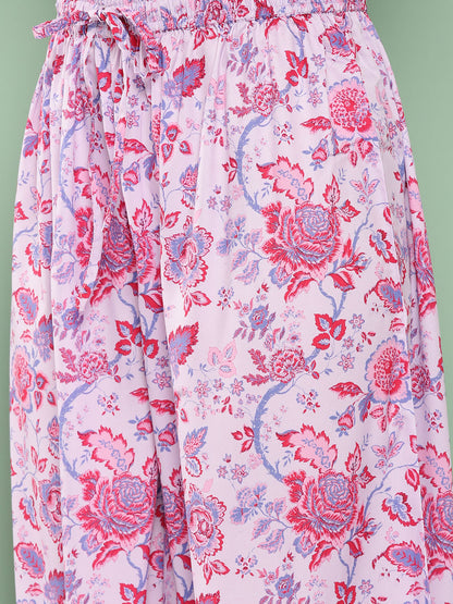 Janasya Women's Lavender Crepe Digital Printed A-line Casual Top Set - Distacart
