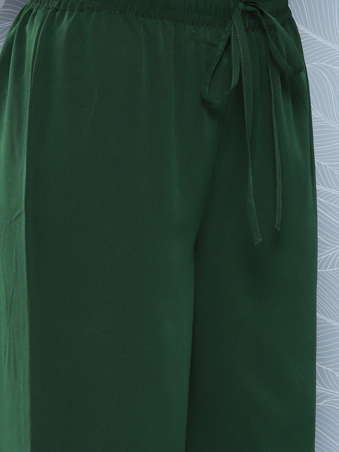 Janasya Women's Bottle Green Crepe Foil Printed A-line Festive Short Kurta Set - Distacart