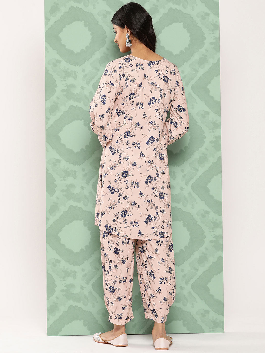 Janasya Women's Light Peach Crepe Digital Printed Straight Casual Kurta Set - Distacart