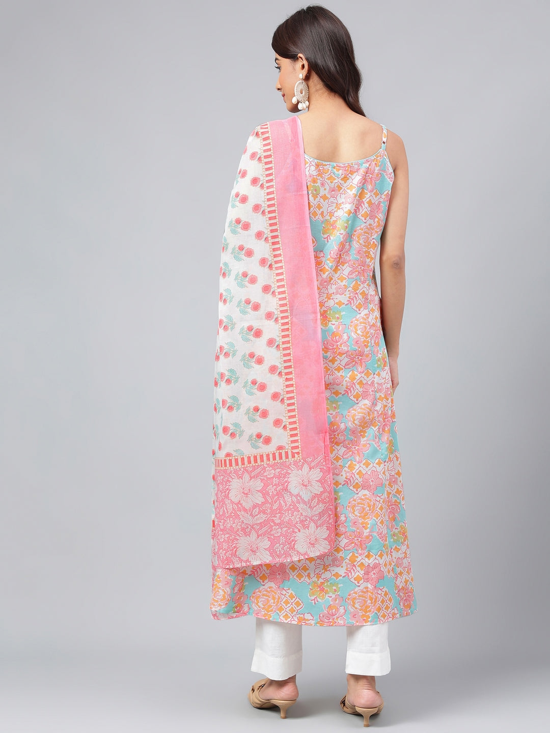 Janasya Women's Multicolor Cotton Floral Printed A-line Party Kurta Set - Distacart