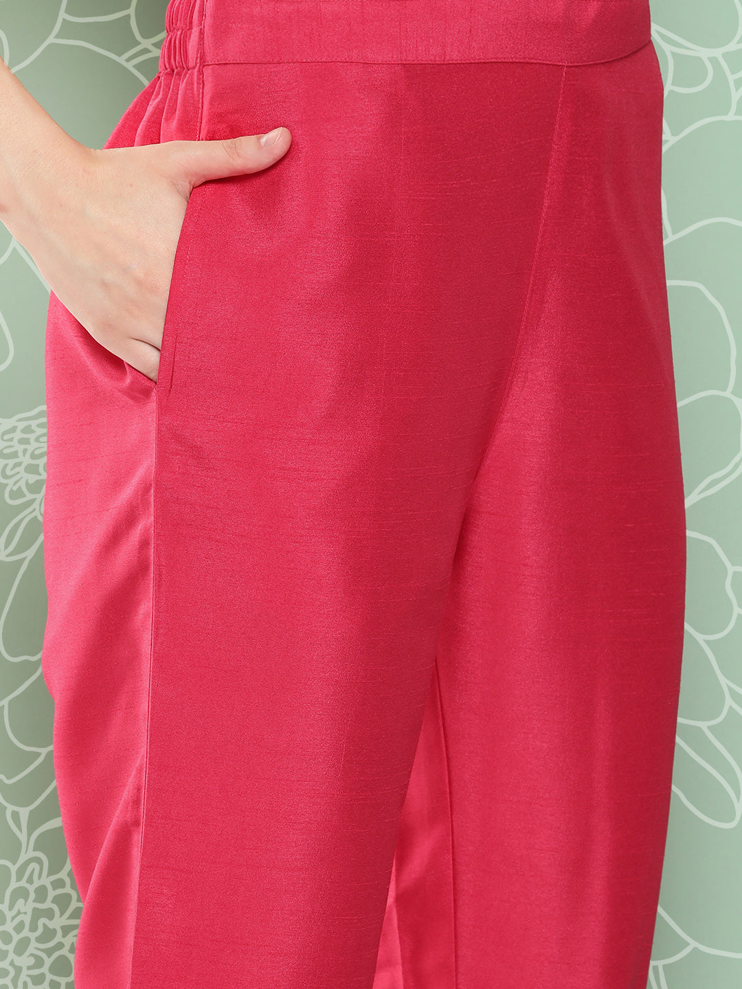 Janasya Women's Pink Crepe Silk Solid Straight Festive Kurta Set - Distacart