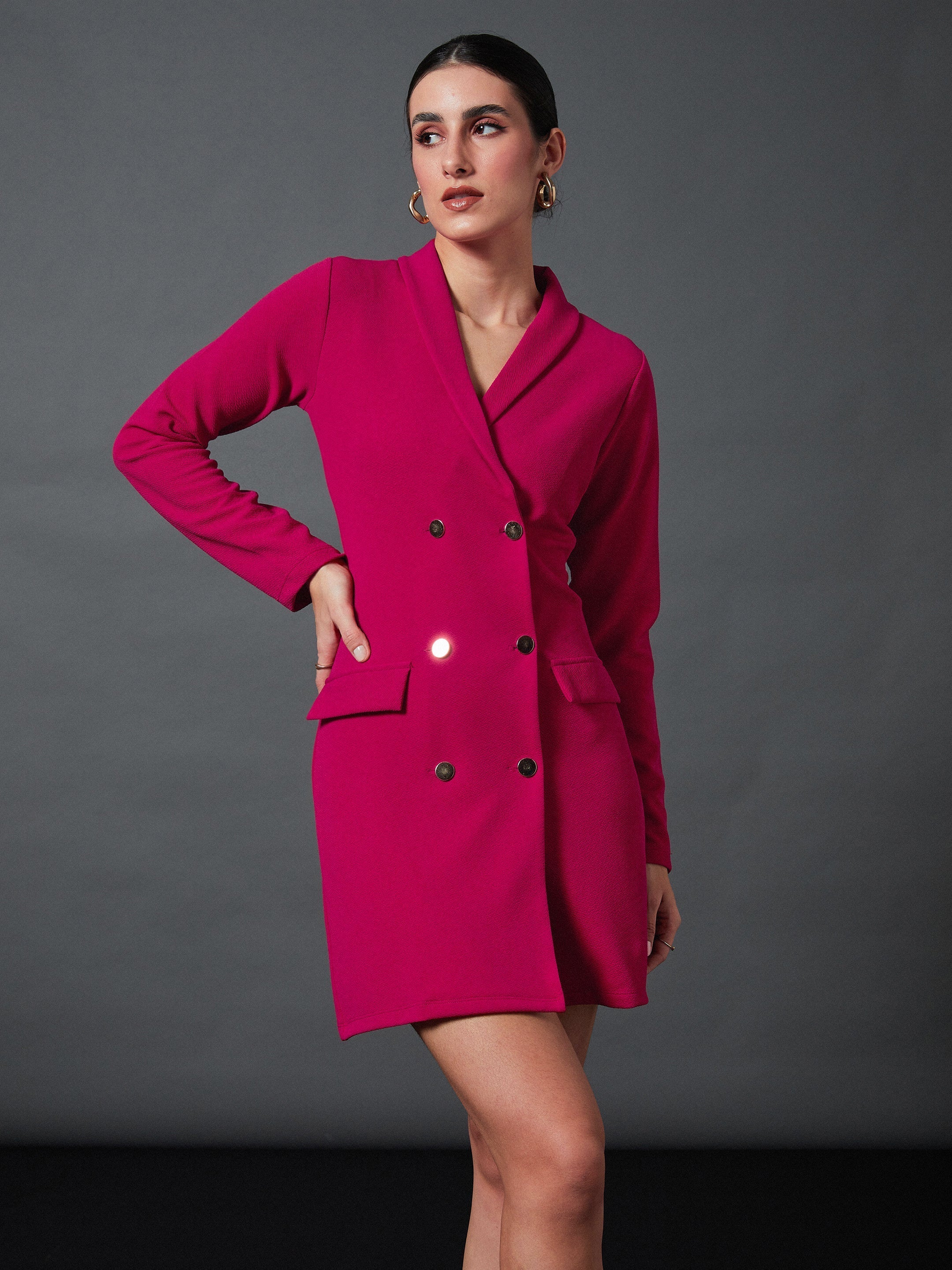 Pink double breasted deals blazer dress