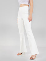 Thumbnail for Lyush Women White Bell Bottom 4-Way Stretch Pants - Distacart