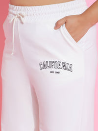 Thumbnail for Lyush Women White CALFORNIA Terry Sweatshirt With Track Pants - Distacart