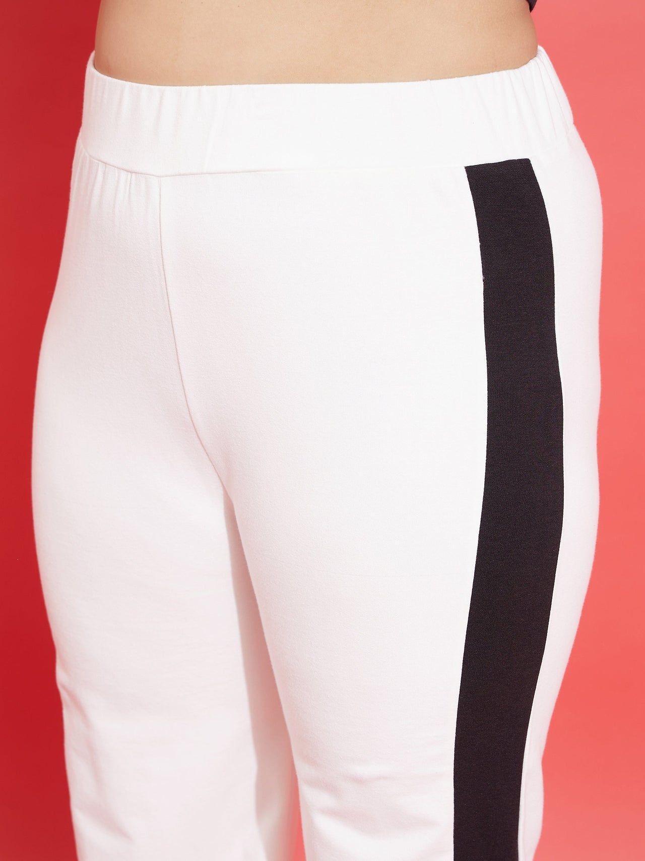 Lyush Women White & Black Terry Zipper Jacket With Track Pants - Distacart