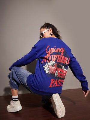 Royal blue sales oversized sweatshirt
