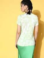 Thumbnail for Lyush Women's Green Good Vibes Tie Dye T-Shirt - Distacart
