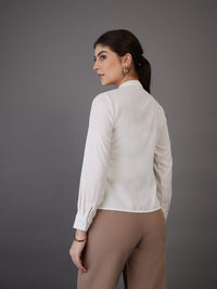 Thumbnail for Lyush Women White Front Pin Tuck Shirt Style Top - Distacart