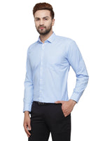 Thumbnail for Jainish Blue Formal Shirt with white detailing ( SF 419Blue ) - Distacart
