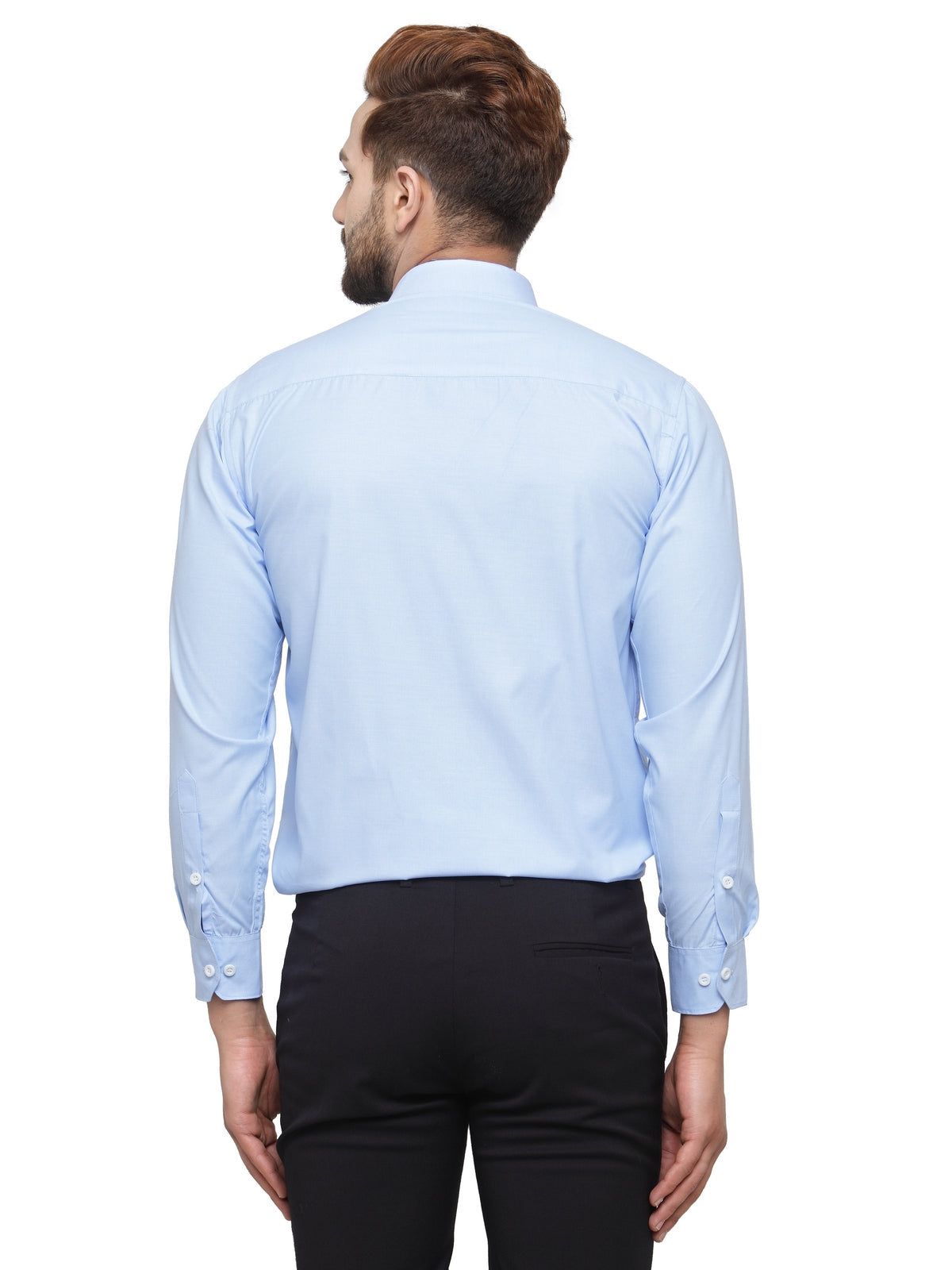 Jainish Blue Formal Shirt with white detailing ( SF 419Blue ) - Distacart