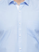 Thumbnail for Jainish Blue Formal Shirt with white detailing ( SF 419Blue ) - Distacart
