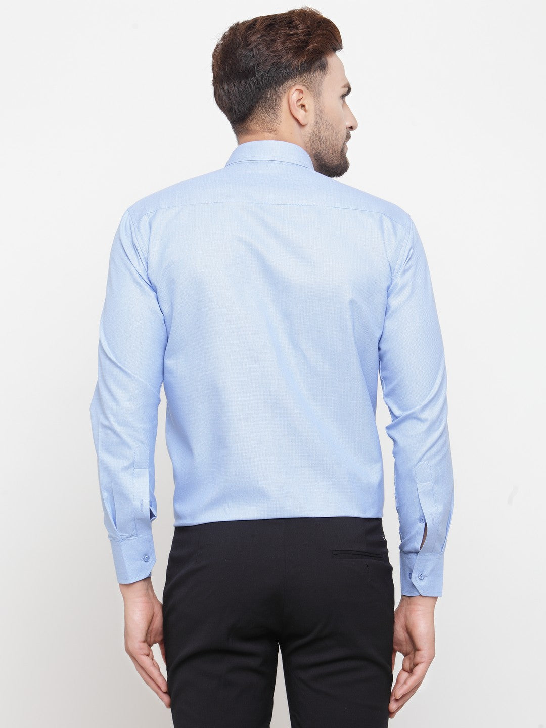 Jainish Blue Men's Cotton Geometric Formal Shirts ( SF 434Blue ) - Distacart