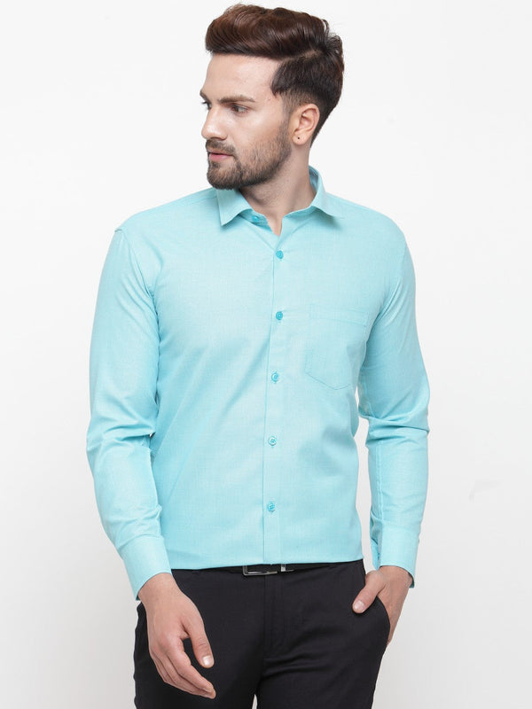 Jainish Green Men's Cotton Geometric Formal Shirts ( SF 434Green ) - Distacart