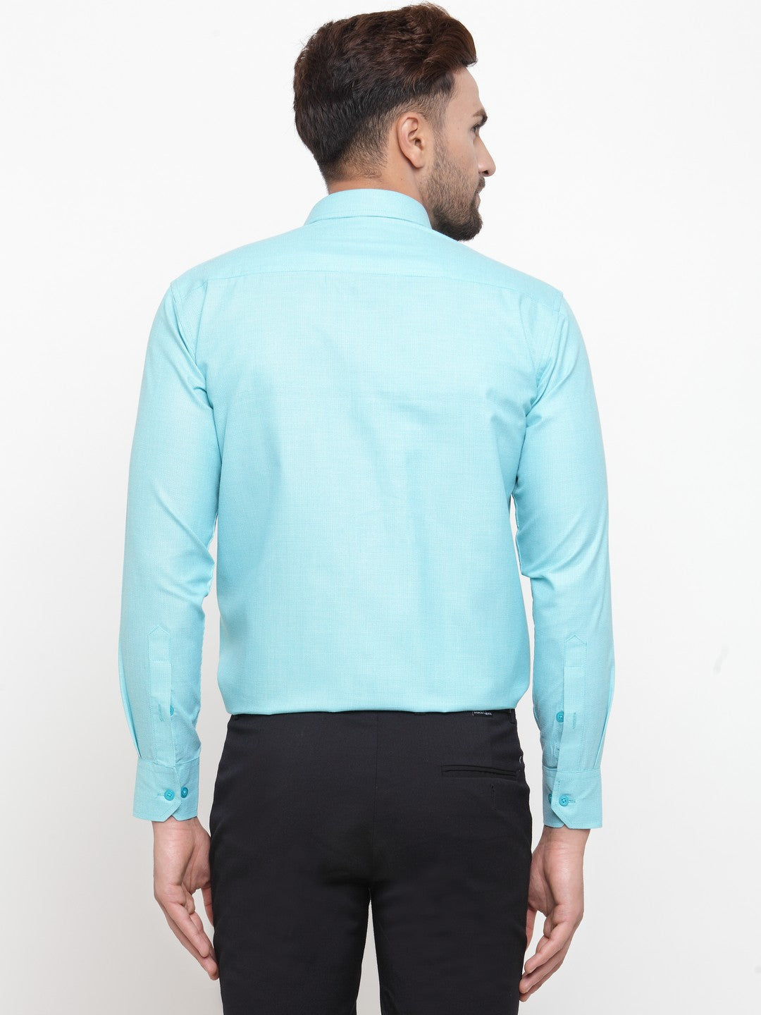 Jainish Green Men's Cotton Geometric Formal Shirts ( SF 434Green ) - Distacart