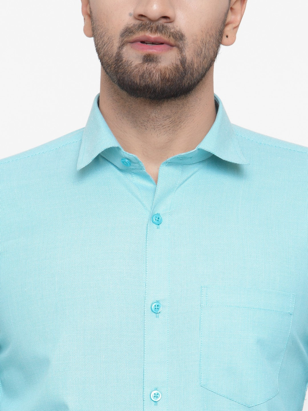 Jainish Green Men's Cotton Geometric Formal Shirts ( SF 434Green ) - Distacart