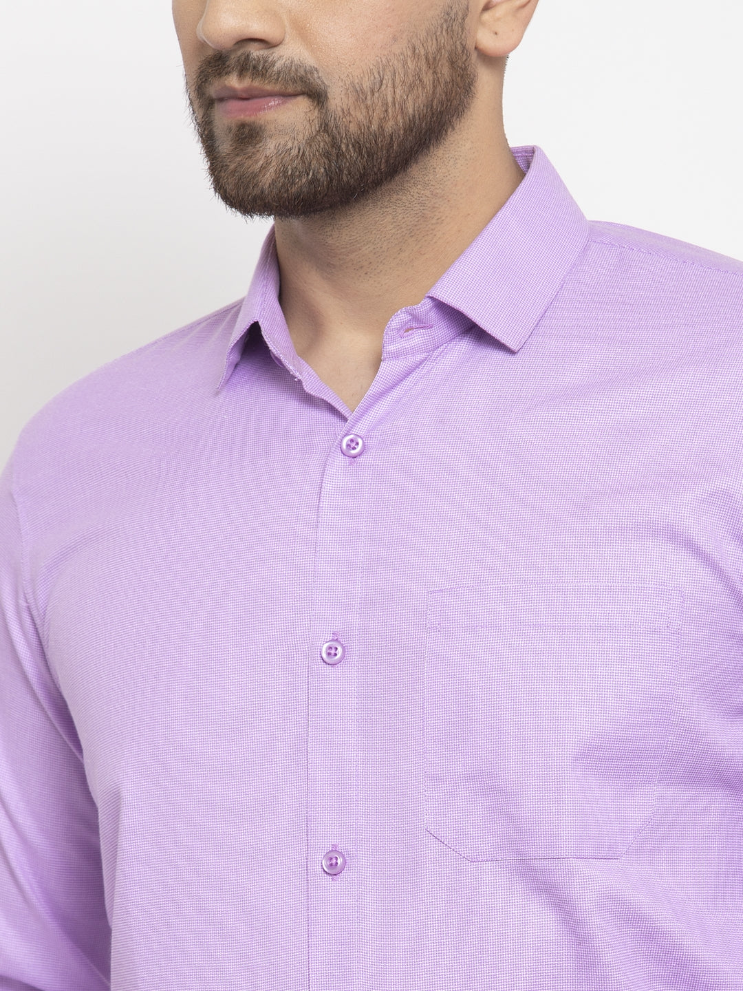 Jainish Purple Men's Cotton Geometric Formal Shirts ( SF 434Purple ) - Distacart