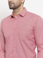 Thumbnail for Jainish Red Men's Cotton Geometric Formal Shirts ( SF 434Red ) - Distacart